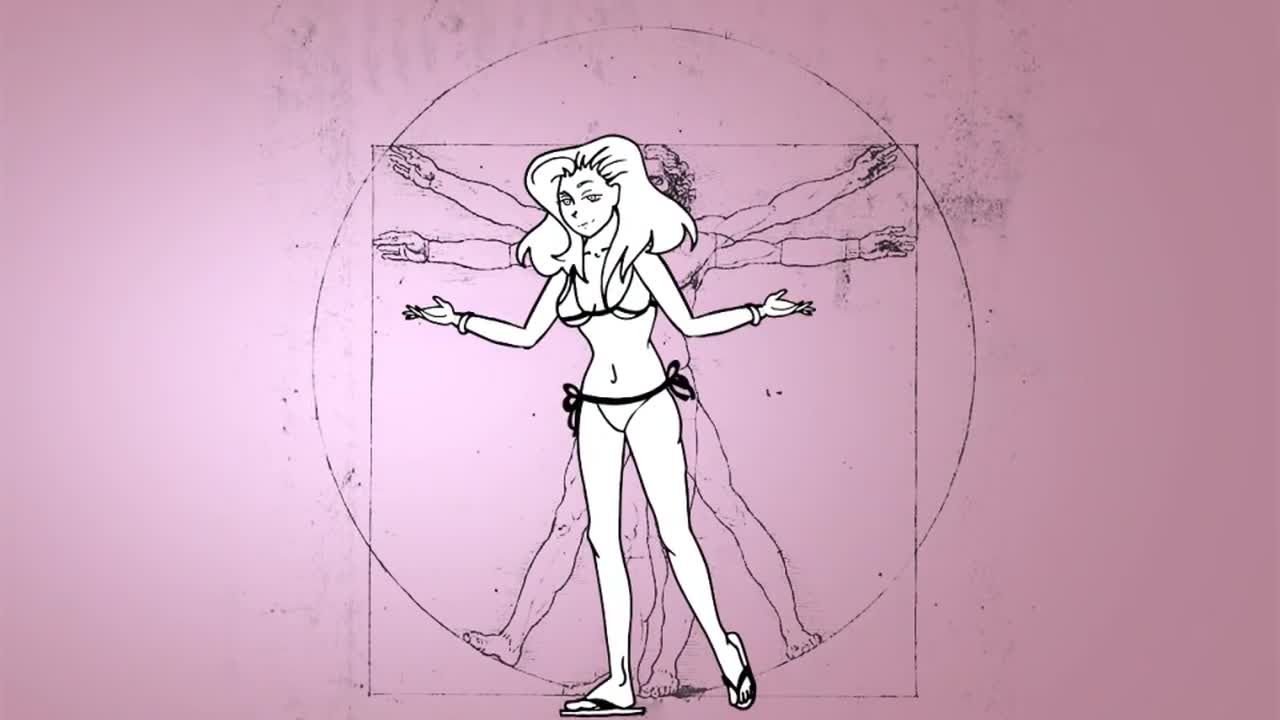 女游泳运动员卡通人物商业介绍素材库精选AE模板