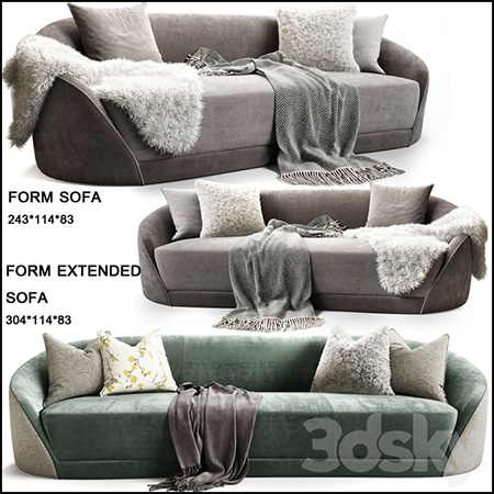 半圆形双人沙发素材之家精选3D模型