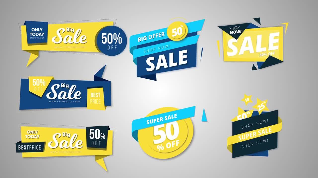 11个时尚创意的销售横幅素材库精选AE模板