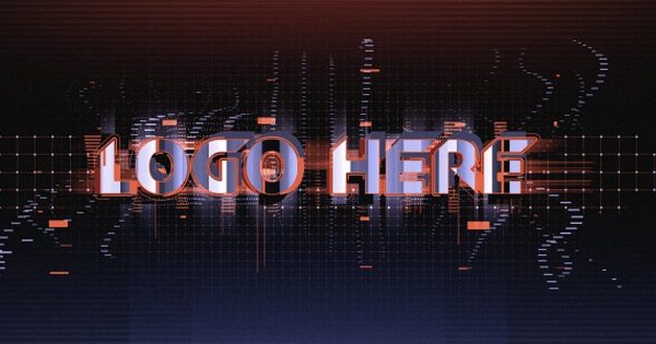信号故障动画特效Logo演示素材库精选AE模板 Glitch Logo