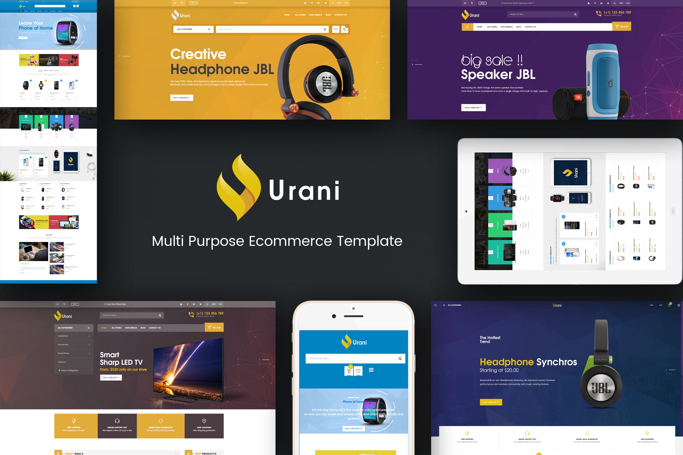 响应式电子科技主题电商网站Prestashop模板素材库精选 Urani – Responsive Prestashop Theme插图
