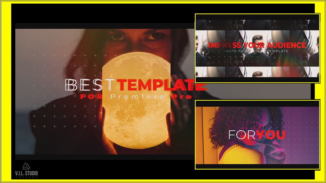 现代文本动画炫酷效果转场Pr模板