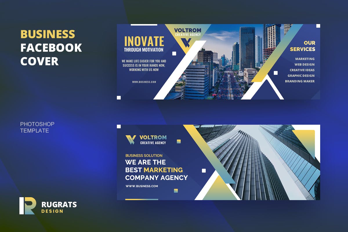 商务主题风格Facebook封面设计模板素材库精选 Business R5 Facebook Cover Template插图