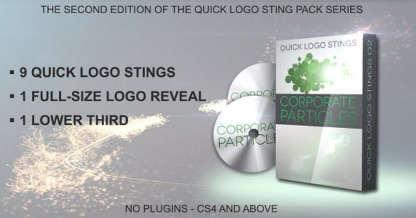 企业品牌Logo演示特效素材库精选AE模板 Quick Logo Sting Pack 02: Corporate Particles