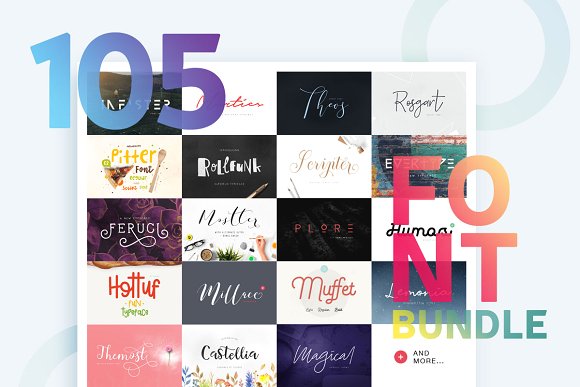 Huge Font Bundle素材之家精选英文字体