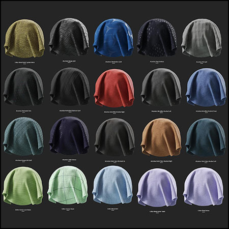 常用笔刷材质预设 Substance Source 12 – 29 SBSAR – Fabrics