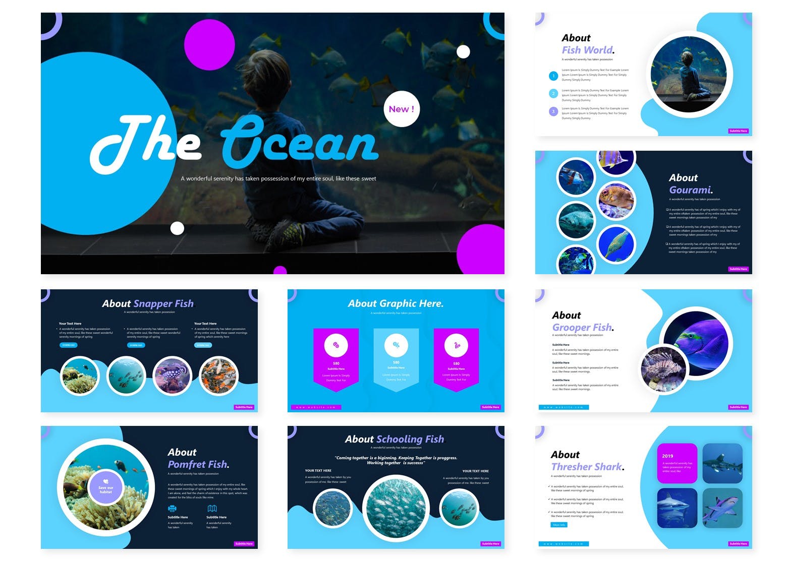 海洋/海底世界主题PPT幻灯片模板 The Ocean | Powerpoint Template插图(1)