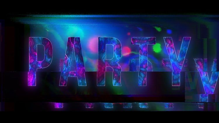 派对标志开场白一个动感十足且充满活力的素材库精选AE模板