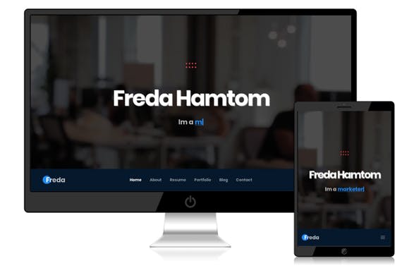 个人简历/作品集HTML模板素材库精选 Freda Personal Resume / Portfolio / HTML Templete插图(1)