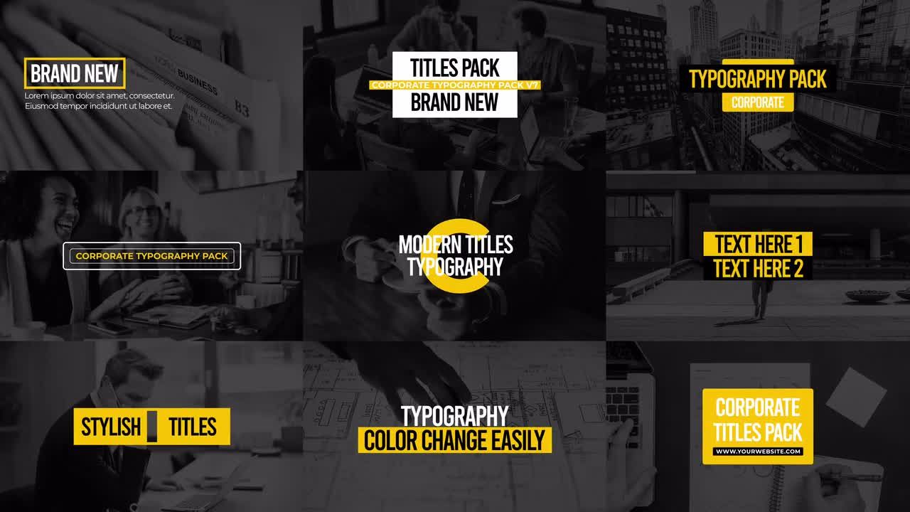 9个简洁时尚明亮的全屏标题动画素材库精选AE模板