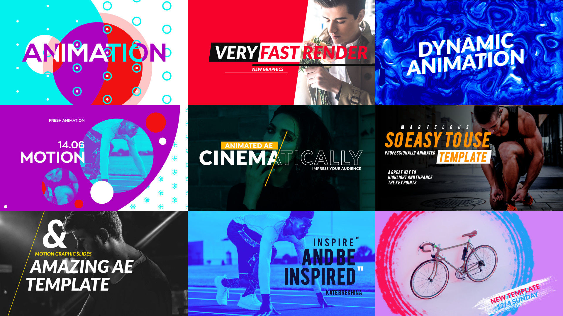 干净且富有创意的广告排版标题素材库精选AE模板