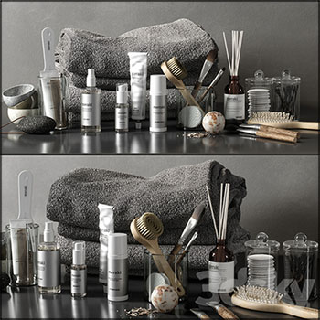 现代毛巾洗发水洗漱用品3d模型