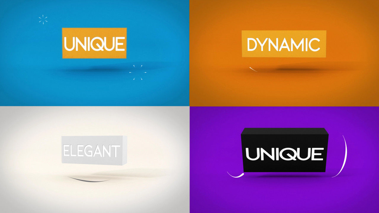 动态多维数据集徽标显示素材库精选AE模板