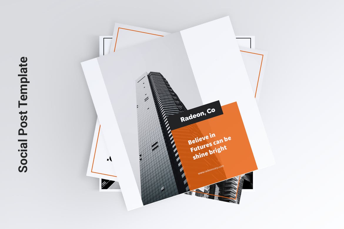 创意笔刷图形Instagram&Facebook社交贴图设计模板素材库精选 RADEON Creative Agency Instagram & Facebook Post插图(1)