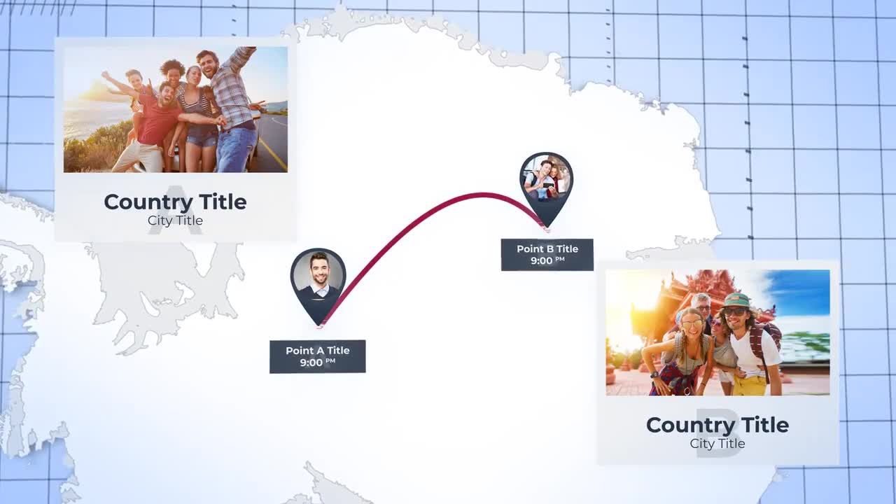 动态全球国家连线视频展示ae模板