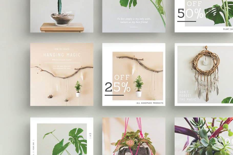 简约现代风格 Facebook 贴图模板素材库精选 NATURALIS Facebook Pack插图(8)