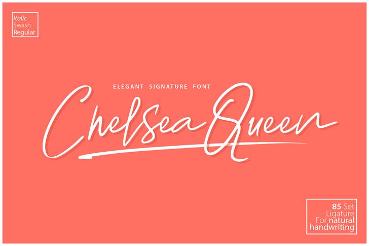 Chelsea Queen Demo font插图