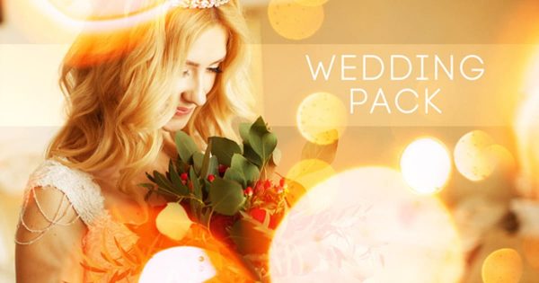 婚礼婚庆视频漏光特效标题幻灯片素材库精选AE模板 Wedding Titles Slideshow Light Leaks