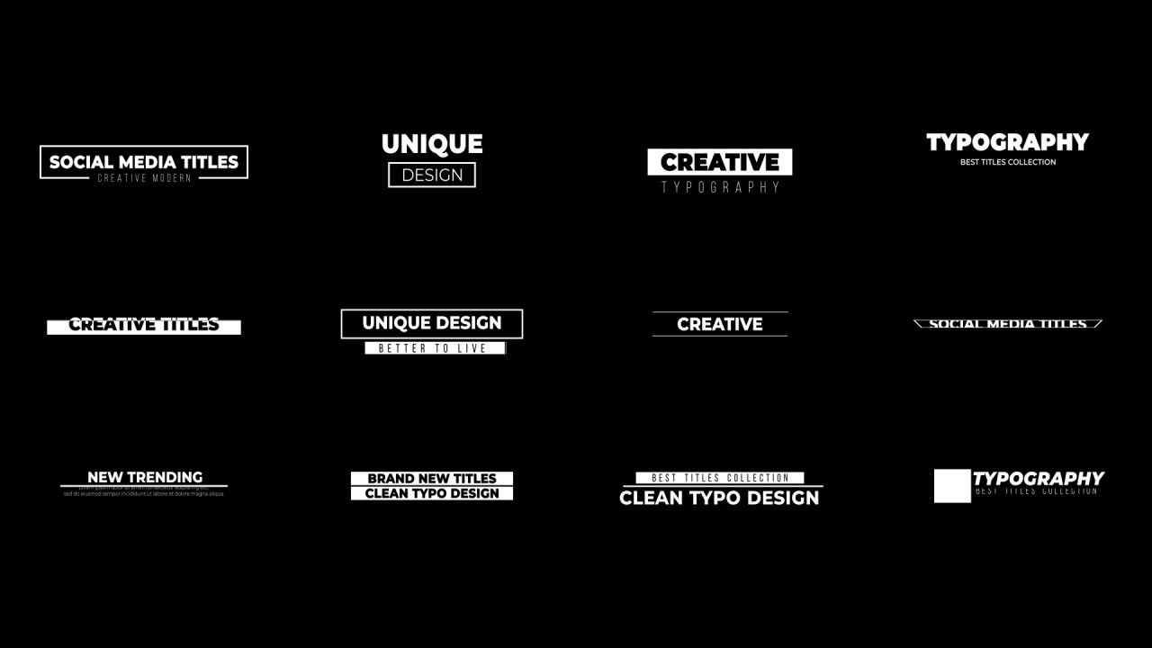 12个干净的商业演示全屏标题动画素材库精选AE模板