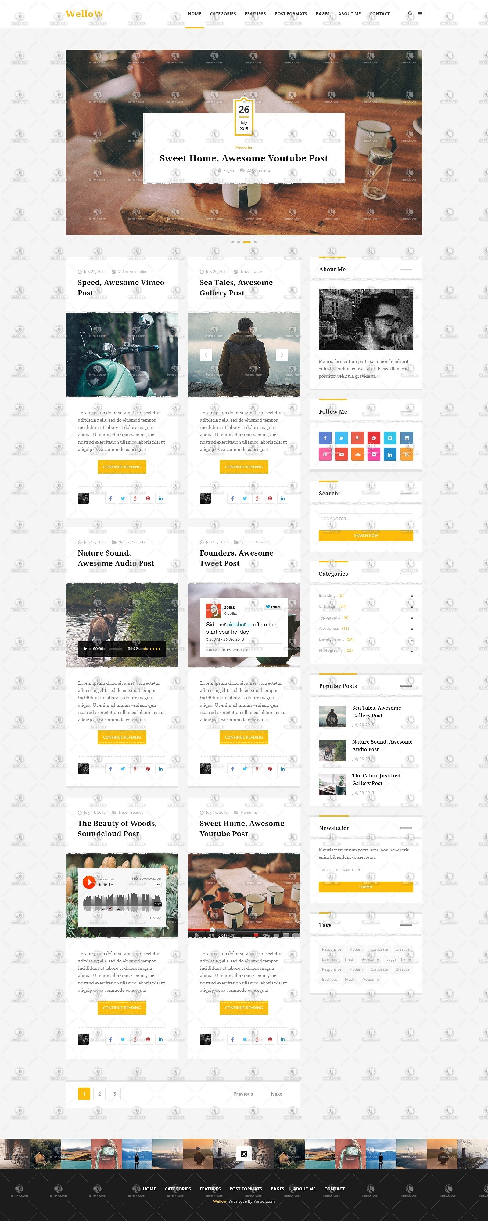 精致的响应式布局博客网页模版下载[PSD]插图(4)