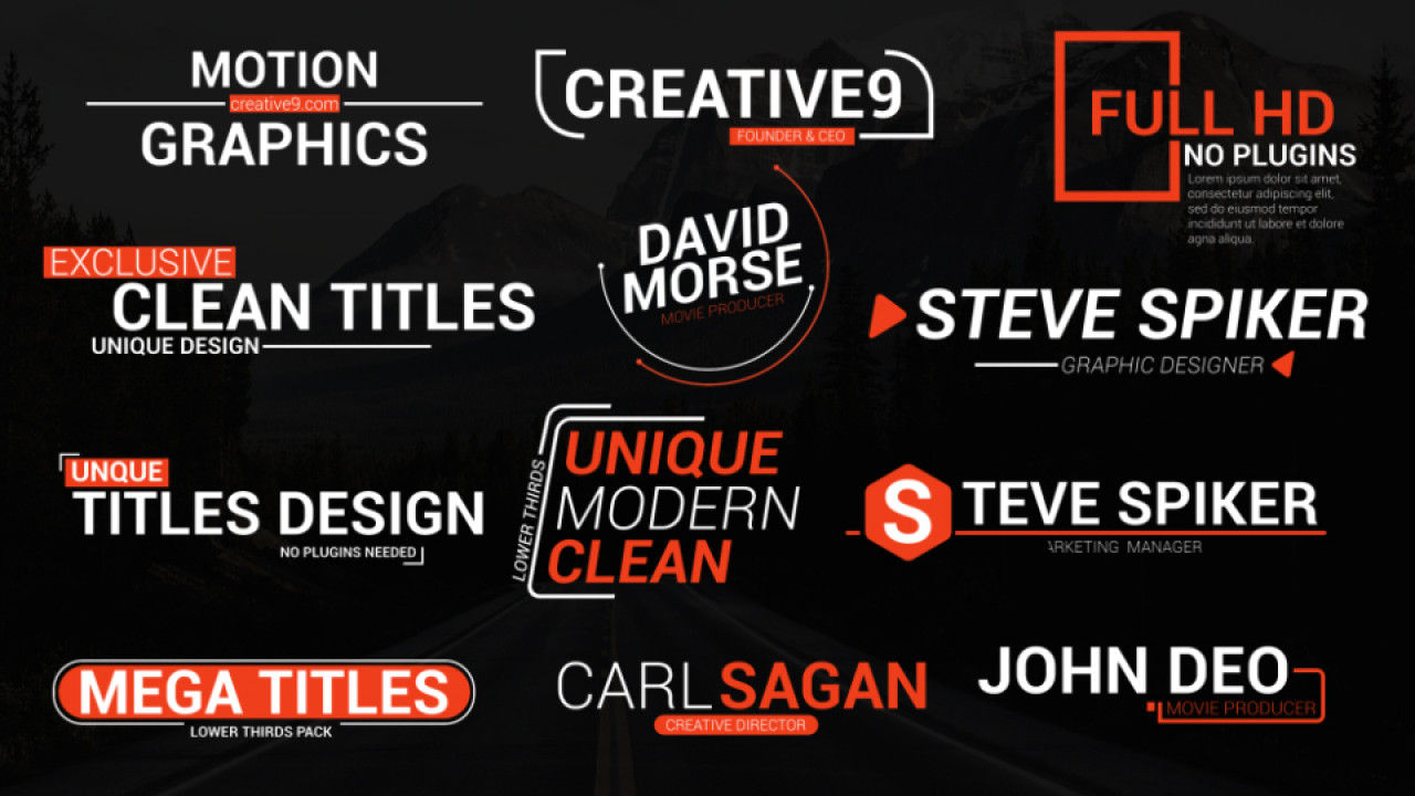 12个最低的三分之二标题素材库精选AE模板