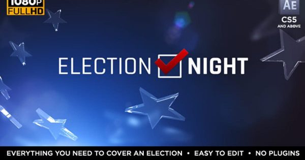 时政新闻直播开场动画素材库精选AE模板 Election Night 2018