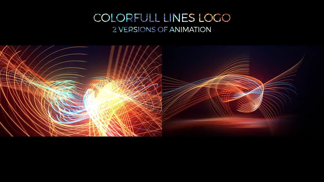 彩色霓虹灯动态线条logo幻灯片片头展示素材库精选AE模板