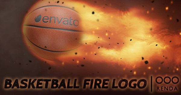 燃烧的篮球火焰特效logo演示素材库精选AE模板 Basketball Fire Logo