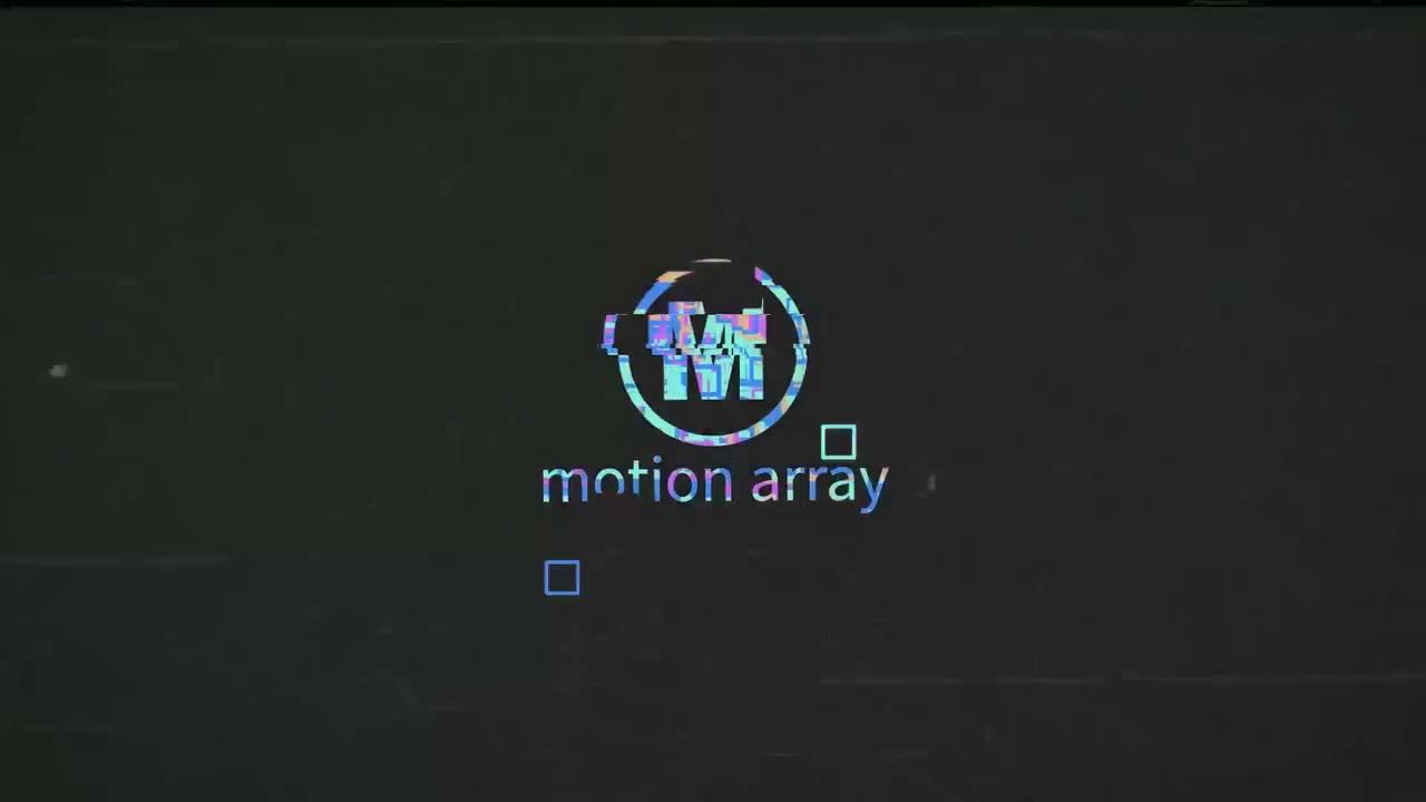 现代广告Glitch徽标素材库精选AE模板