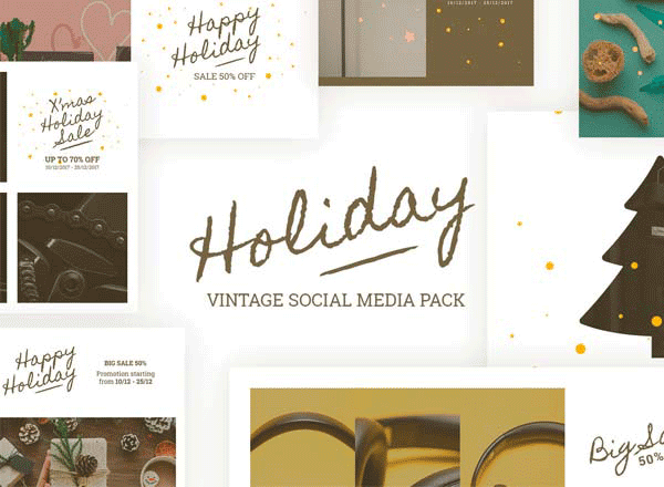 素材库下午茶：经典圣诞节广告模板下载[PSD]