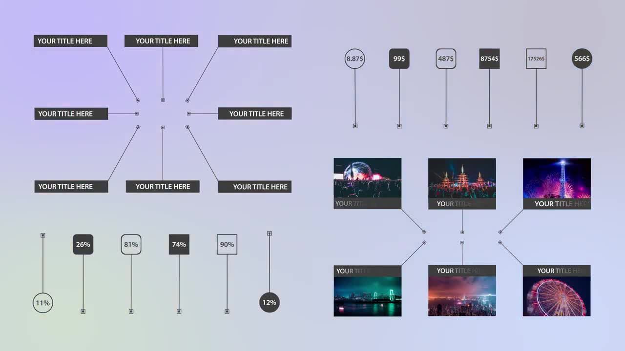 线条呼出文字注释标题动画素材库精选AE模板