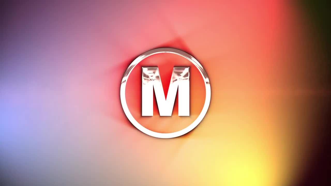 干净多彩的广告彩色灯徽标显示素材库精选AE模板