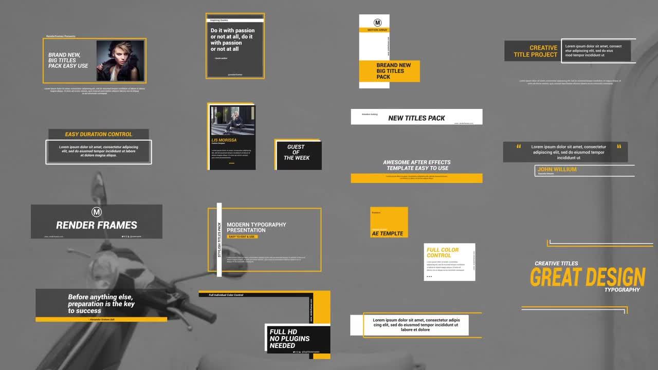 15个动态动画全屏大标题素材库精选AE模板