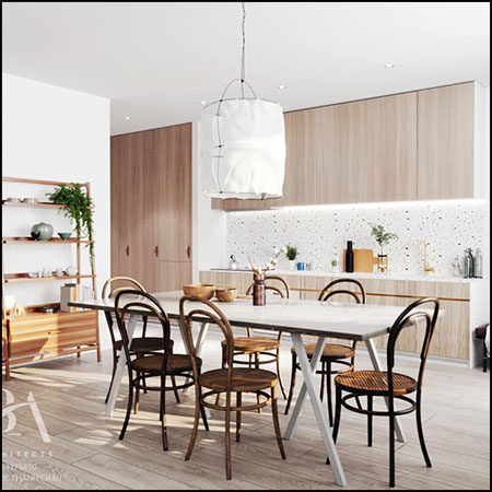 客厅餐厅和厨房室内场景素材之家精选3D模型By Chau Ngoc Dam