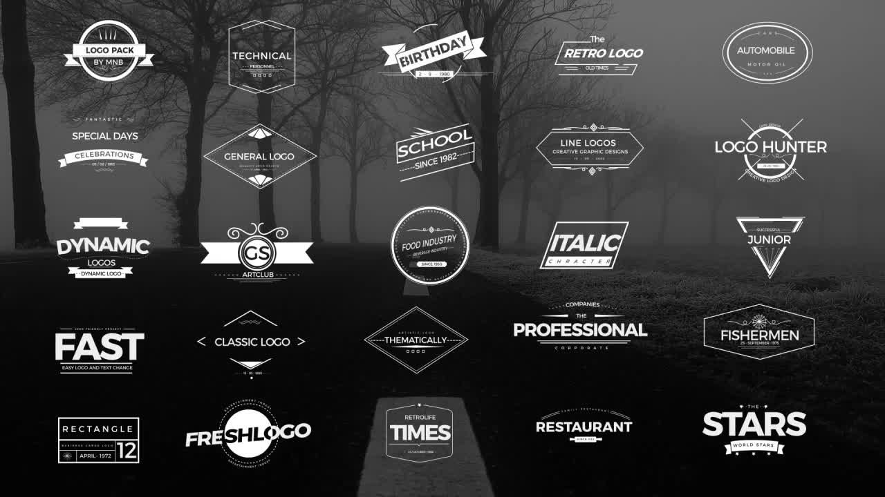 25个徽标包设计时尚素材库精选AE模板