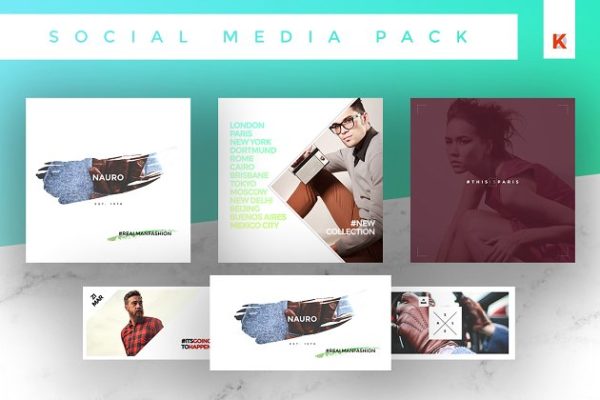 时尚服饰适用社交媒体贴图模板素材库精选 Social Media Pack