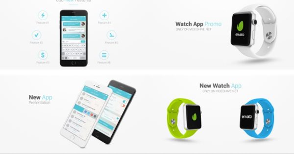 iPhone/Apple Watch演示视频样机素材库精选AE模板 Iphone 6 and Apple Watch Presentation Kit