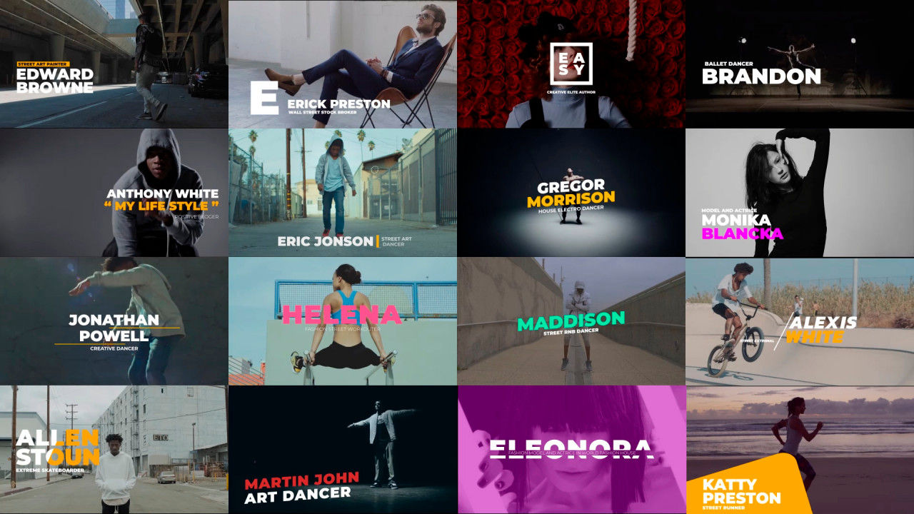 现代简洁酷炫的全屏标题动画素材库精选AE模板