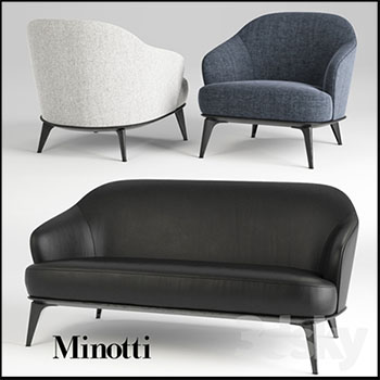 单人沙发椅和双人皮质沙发椅素材之家精选3D模型