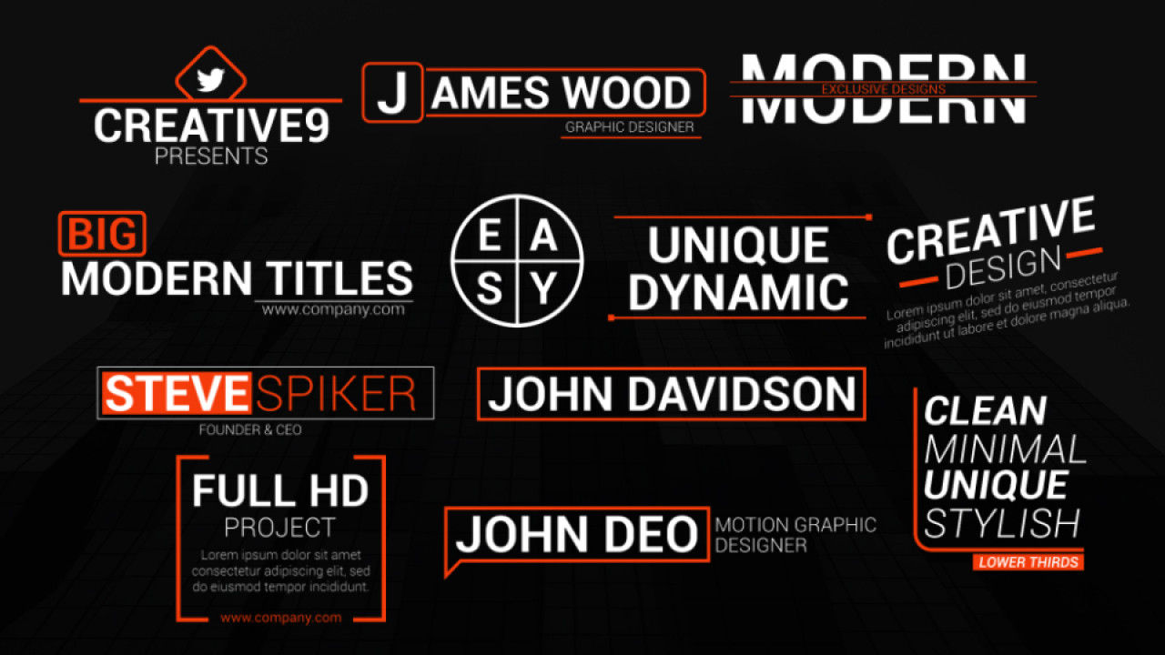 12个最新动态动画全屏标题