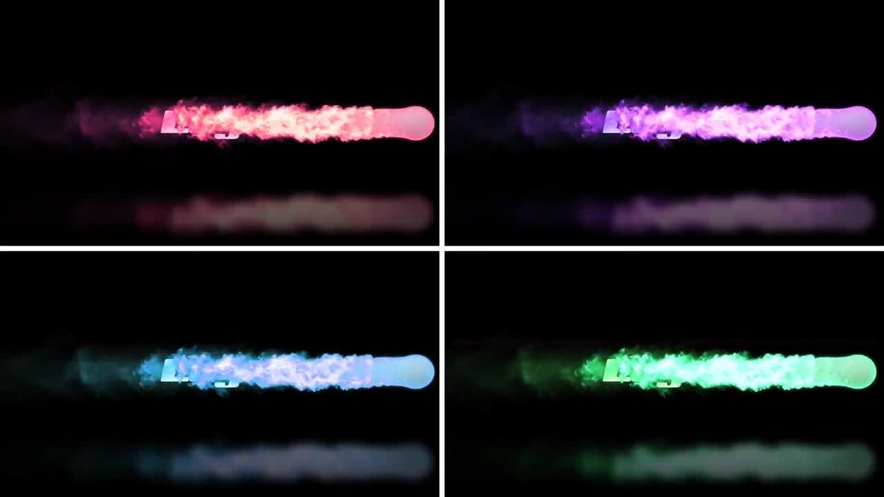 动态彩色火球烟雾痕迹飞过屏幕效果素材库推荐Pr模板