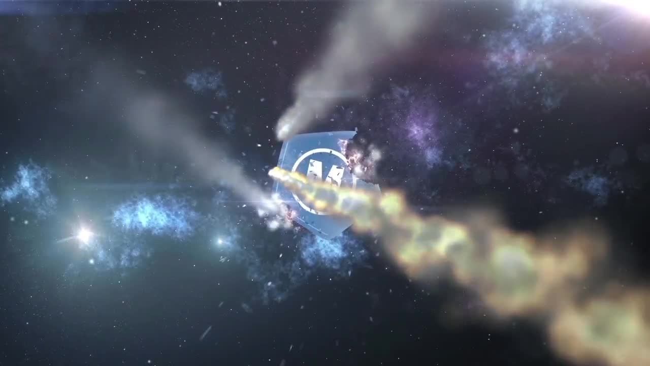 太空彗星击中摧毁效果Logo标题素材库精选AE模板