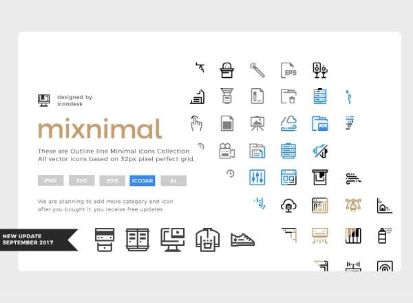 素材库下午茶：1900个互联网多功能极简主义图标合集下载[Ai]