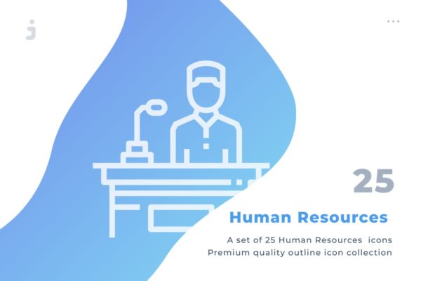 25枚人力资源线条图标素材 25 Human Resources icon set