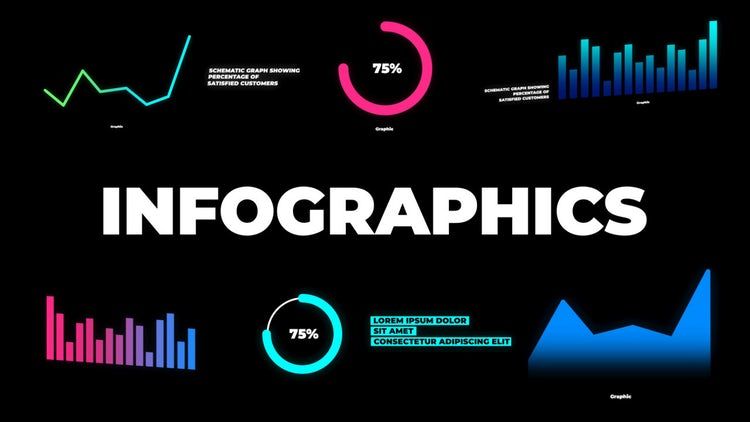 6个多彩创意的信息图表素材库精选AE模板
