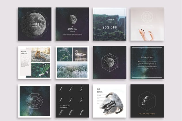 美丽多用途易用Pinterest模板素材库精选 LUMINA Pinterest Pack插图(2)