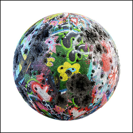 受损涂鸦墙PBR纹理