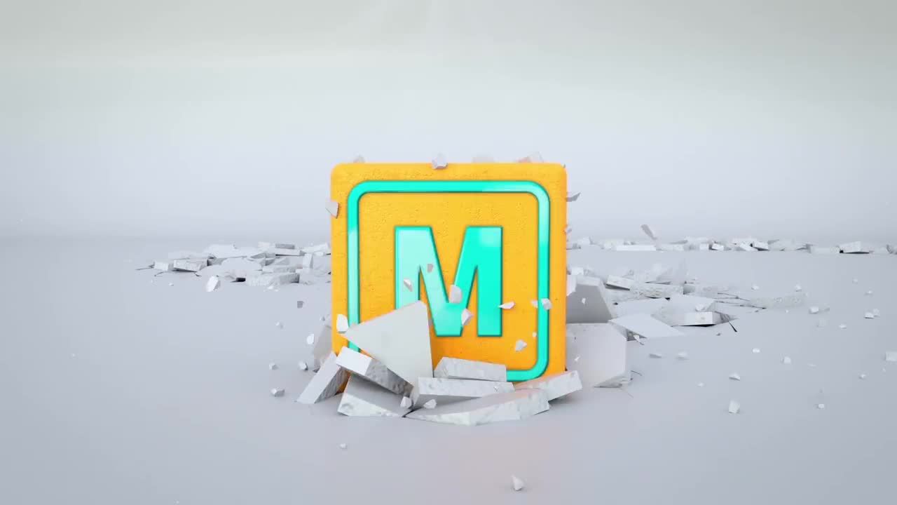 广告裂纹徽标显示素材库精选AE模板