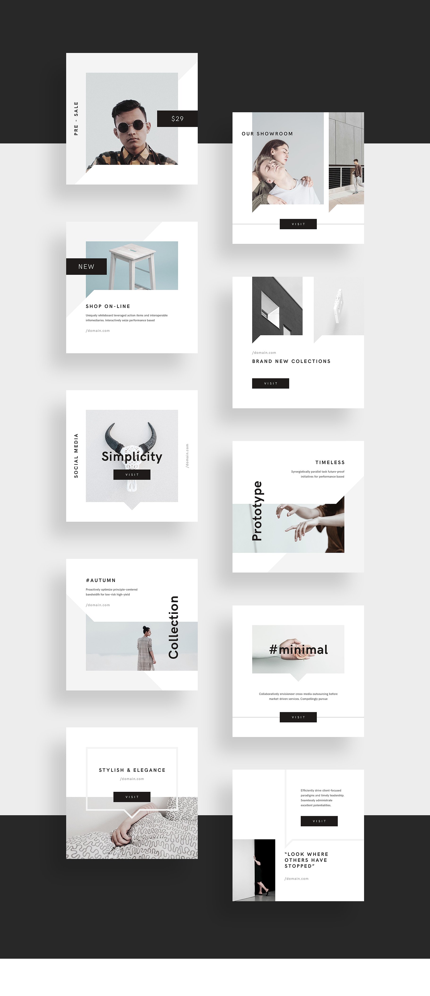 极简主义社交媒体文章贴图PSD模板素材库精选 Minimal PSD Social Media Pack插图(4)