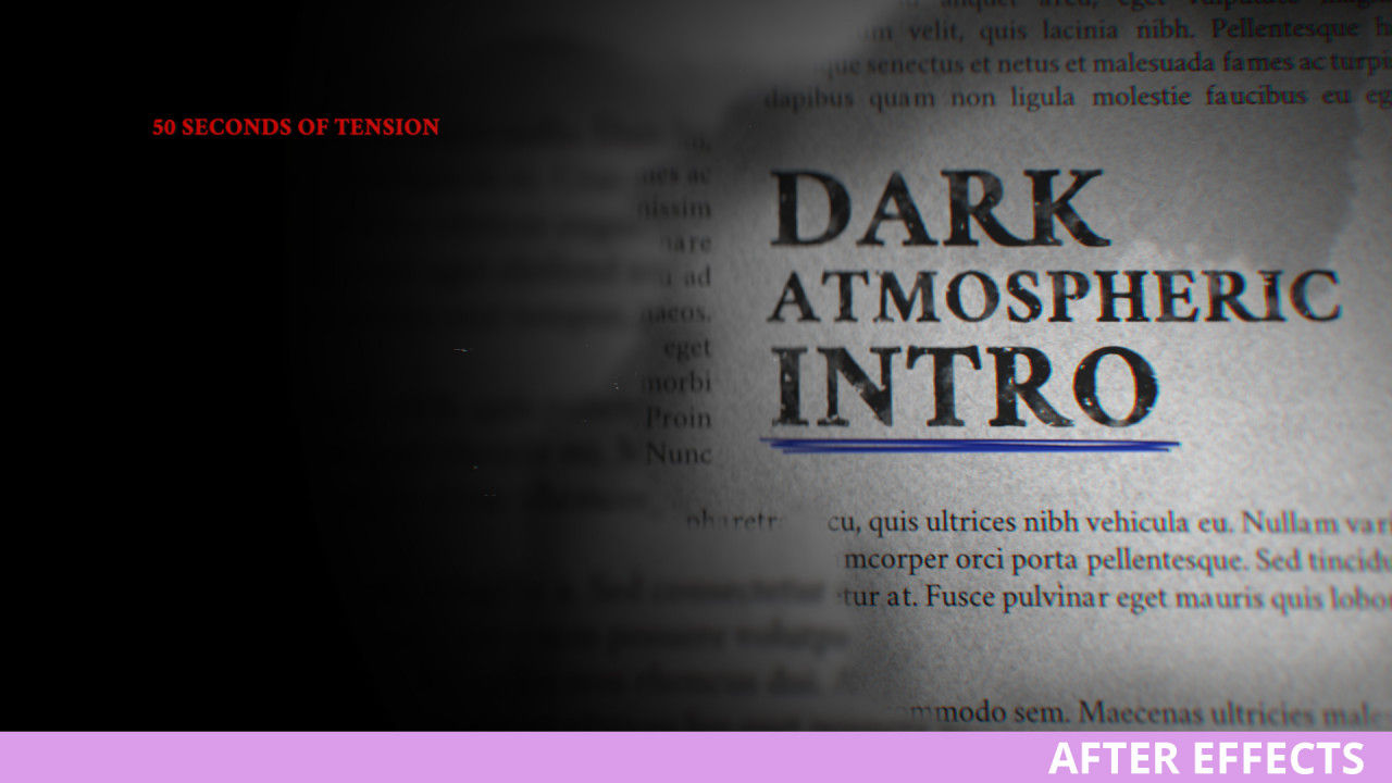 Taku黑暗大气介绍效果素材库精选AE模板